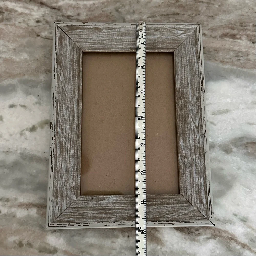 4x6 Rustic Whitewashed Look Distressed Two-tone Wood Photo Frame
